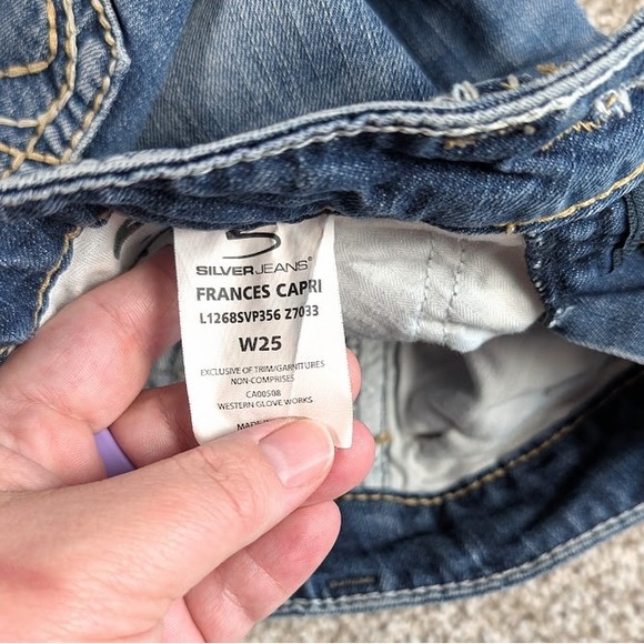 Silver Jeans Frances Capri Women Blue Denim Jeans Size 25 - Picture 5 of 10